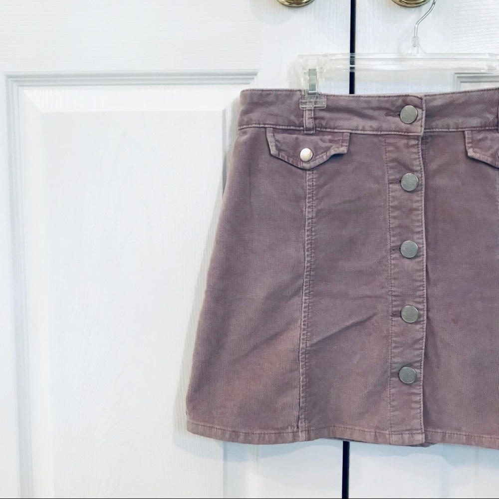 Urban Corduroy Button-Up Skirt